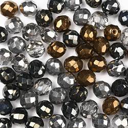 Perles de verre tchèques polies au feu, facette, ananas, noir, 10x10mm, Trou: 1.4mm, environ 60 pcs / sachet 