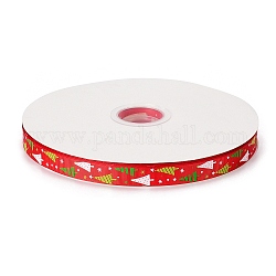 Navidad impresa grosgrain cinta para el paquete de regalo de navidad, rojo, 5/8 pulgada (16 mm), aproximamente 100yards / rodillo (91.44 m / rollo)