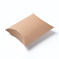 Boîtes de bonbons d'oreiller en papier, pour les faveurs de mariage fournitures de fête d'anniversaire de douche de bébé, burlywood, 16.5x13x4.2 cm