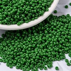 Miyuki runde Rocailles Perlen, japanische Saatperlen, (rr411) undurchsichtig grün, 8/0, 3 mm, Loch: 1 mm ca. 422~455 Stück / Flasche, 10 g / Flasche