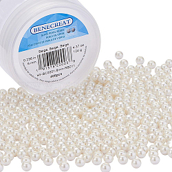 Pandahall 1 scatola perle di vetro tinto ecologico perle rotonde perle di vetro beige per la creazione di gioielli 6mm