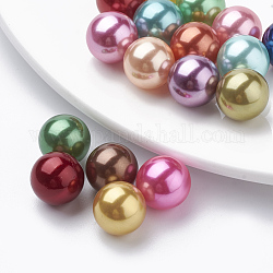 Perles d'imitation en plastique écologique, haut lustre, Grade a, aucun perles de trou, ronde, couleur mixte, 4mm