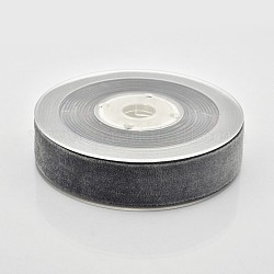 Cinta de terciopelo de poliéster para embalaje de regalo y decoración de festival, gris, 7/8 pulgada (23 mm), aproximamente 25yards / rodillo (22.86 m / rollo)