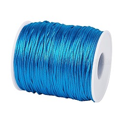 Filo nylon, per fare gioielli, blu royal, 1.5mm, circa 109.36 iarde (100 m)/rotolo