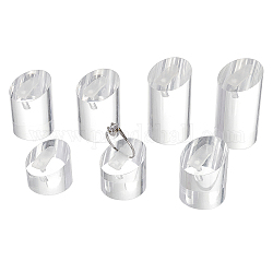 Акриловые дисплеи кольца, для подставок для пальцев, колонка, прозрачные, 2.5x2~4.7 см