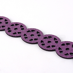 Замша Faux шнуры, искусственная замшевая кружева, плоско-круглые, фиолетовые, 16x1.5 мм, около 1.06 ярда (0.97 м) на прядь