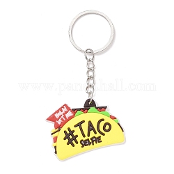 Cartoon PVC Plastic Keychain, for Mexican Holiday Party Decoration Gift Keychain, Taco Charms, Food Pattern, 9.2cm, Pendant: 32x45x3.5mm