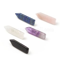 Épinglette épée en pierres précieuses naturelles, badge pour les vêtements de sac à dos, couleur inoxydable, 51.5~54.5x12.5~13.5x5.5~6mm, pin: 0.9 mm