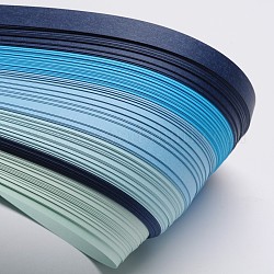 Bandes de papier quilling de 6 couleurs, bleu progressive, 530x10mm, à propos 120strips / sac, 20strips / couleur