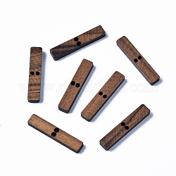 Eslabones / conectores de madera de nogal, Rectángulo, saddle brown, 24x4.5x3mm, agujero: 1.5 mm