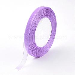 Ruban d'organza, lilas, 3/8 pouce (10 mm), 50yards / roll (45.72m / roll), 10 rouleaux / groupe, 500yards / groupe (457.2m / groupe)