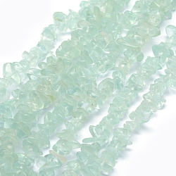 Chapelets de perles en verre, imitation aigue-marine, puce, turquoise pale, 5~8mm, Trou: 1mm, environ 33 pouce (84 cm)