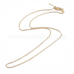 Cadena de cable de latón collares, Plateado de larga duración, con broches de langosta y cuentas de tapón, dorado, 17.71 pulgada (45 cm), 0.5mm