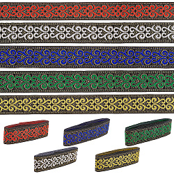 Nastro in poliestere stile etnico pandahall elite 11.5m 5 style, per accessori di abbigliamento, piatto con motivo floreale, colore misto, 1-1/4 pollice (33 mm), 2.3 m / stile