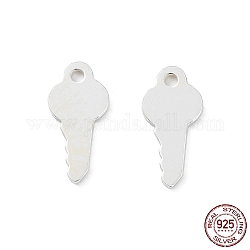 925 fascino in argento sterlina, chiave, argento, 9.5x4.5x0.5mm, Foro: 0.9 mm