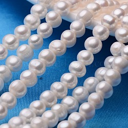 Fili di perle di perle d'acqua dolce coltivate naturali, colore conchiglia, 8~9mm, Foro: 0.8 mm, circa 44~54pcs/filo, 13.5 pollice~15.7 pollici
