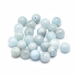 Natürliche Aquamarin Perlen, Runde, 8 mm, Bohrung: 1 mm
