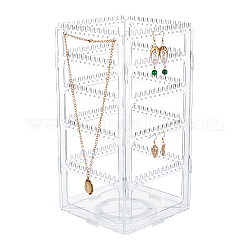 Organizador de joyas giratorio nbeads, Colgador de joyería transparente de 360 grado, organizador de pendientes, estante de almacenamiento, soporte para collares, anillos, pulseras, relojes, exhibición de joyería, almacenar alrededor de 110 par de aretes