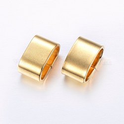 Breloques coulissantes/perles coulissantes en 304 acier inoxydable, pour la fabrication de bracelets en cuir, ovale, or, 13.5x8x7.5mm, Trou: 6x11.5mm