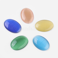 Cat Eye Cabochons, Oval, Mixed Color, 25x18x6~7mm