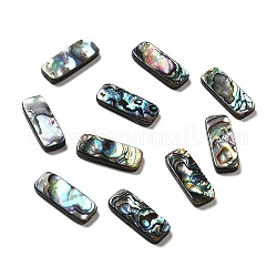Perles de coquillage paua naturel, rectangle, noir, 25x10x3.5mm, Trou: 0.8mm