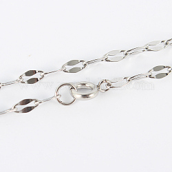 Collares de cadena de 304 acero inoxidable, con cierres de anillo de resorte, color acero inoxidable, 17.3 pulgada (43.9 cm), 2mm