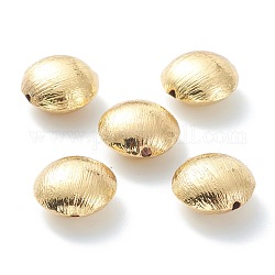 Abalorios de latón, Plateado de larga duración, oval, real 18k chapado en oro, 15x8.5mm, agujero: 1.8 mm