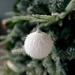 Decorazione pendente in schiuma glitterata, bling ornamenti d'attaccatura dell'albero di Natale, per la decorazione domestica del regalo del partito, tondo, 80mm