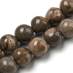 Brins de perles de pierre de carte naturelle/pierre picasso, ronde, 6mm, Trou: 0.8mm, Environ 68 pcs/chapelet, 15.75'' (40 cm)