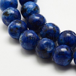 Natural Larvikite Beads Strands, Dyed & Heated, Round, Royal Blue, 10mm, Hole: 1mm, about 37pcs/strand, 15.3 inch(39cm)