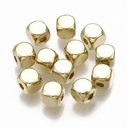 Ccb perline di plastica, cubo, oro, 4x4x4mm, Foro: 1 mm, circa 740pcs/50g