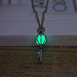 Collana con pendente luminoso in lega cava aperta, chiave, verde, 8.27~19.69 pollice (21~50 cm)