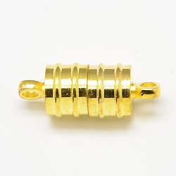 Messing-Magnetverschlüsse mit Schlaufen, Kolumne, golden, 20x8 mm, Bohrung: 2 mm