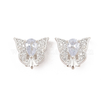 Стойки обшивки латунь микро проложить кубического циркония бусы KK-F879-08S-1