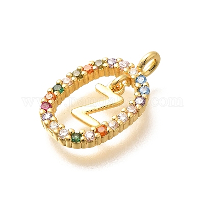 Латунные микро проложить кубического циркония подвески ZIRC-P123-01G-Z02-1