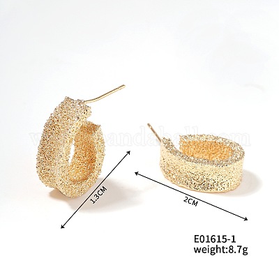 Серьги с геометрическим узором в форме буквы С FE7796-1-1