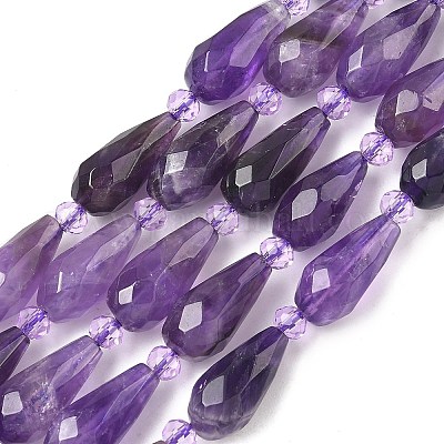 Natürlichen Amethyst Perlen Stränge&nbsp;G-G453-F04-8x16mm-1