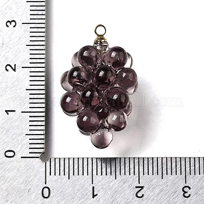 Подвески из акрила из виноградной латуни OACR-R006-05G-10-1