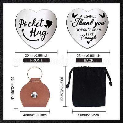 Набор памятных монет из нержавеющей стали с двусторонней гравировкой в виде сердца AJEW-GL0002-01J-1