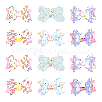 4 комплект из 2 бантов для волос для девочки с заколками в виде кролика и кожи аллигатора MRMJ-GL0001-04-1