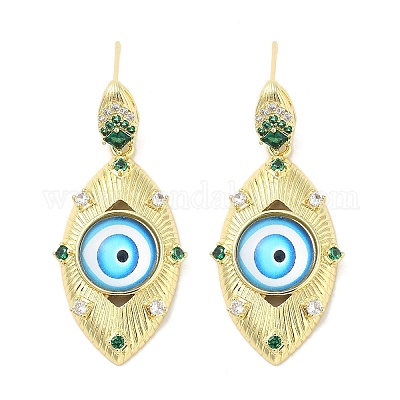 Серьги-гвоздики из латуни с микро-паве из прозрачного кубического циркония для женщин EJEW-M260-23G-02-1