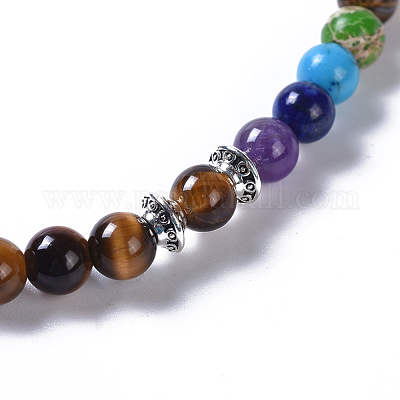 Natural Rare Jewelry Tiger's Eye Round Beads Stretchy Bracelet Wholesale  Price