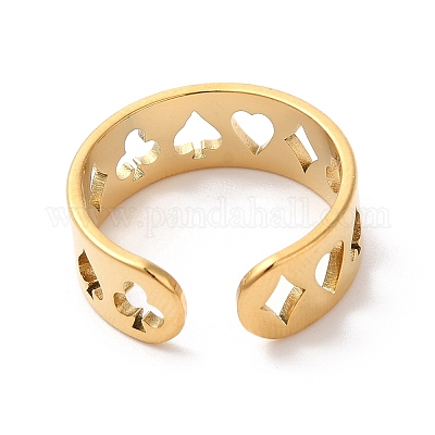 Кольцо-манжета из нержавеющей стали 304 с открытым носком в виде пики RJEW-K245-47G-1