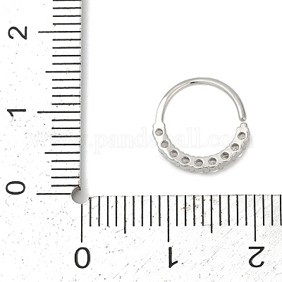 Кольца для носа из хирургической нержавеющей стали 316l с микропаве из прозрачного кубического циркония&nbsp;WGE451E-05-1