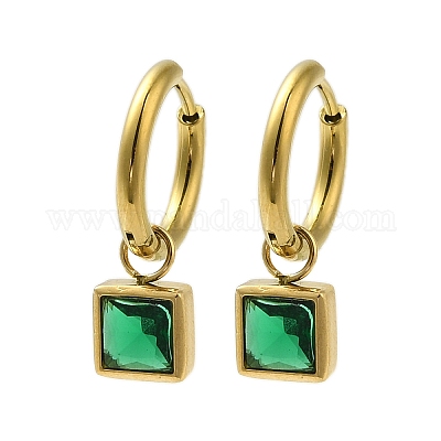 Серьги из нержавеющей стали 304 с микропаве из кубического циркония для женщин EJEW-U020-13G-1