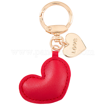 1шт брелок в форме сердца из искусственной кожи KEYC-CL0001-14D-1