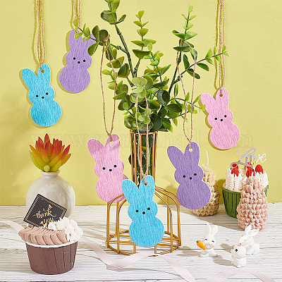 3 пакетик 3-х цветных деревянных подвесных украшений на пасхальную тематику HJEW-OC0001-32-1