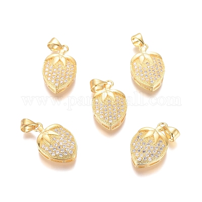 Латунные микропаве прозрачные подвески с фианитом ZIRC-D119-02G-1