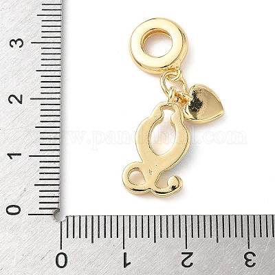 Европейские подвески из латуни с глубоким небесно-голубым и красным эмалевым покрытием KK-D502-01G-1