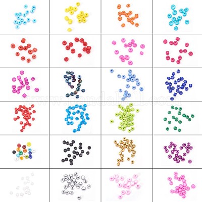24 цветные стеклянные бусины&nbsp;SEED-YW0001-01-4mm-1